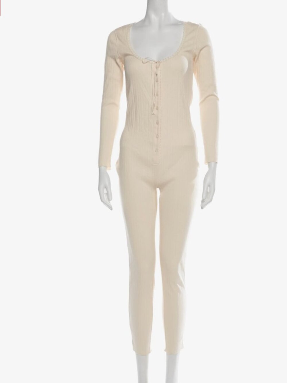 DÔEN Vintage-Inspired Pointelle Thermal Bodysuit / Long John | Size M
